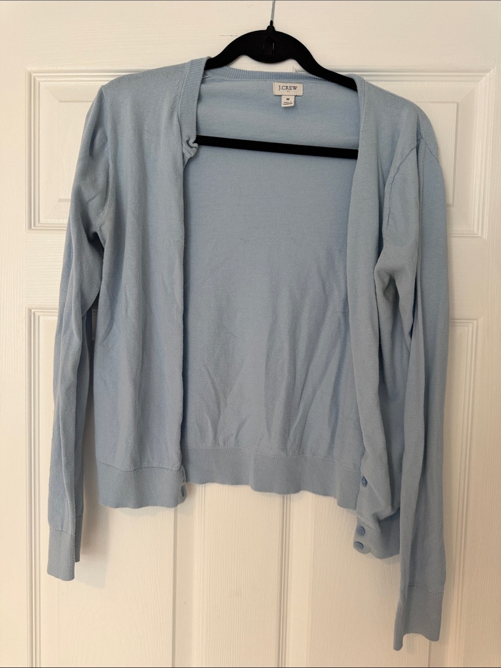 J. Crew Pale Blue Open-Front Lightweight Cardigan